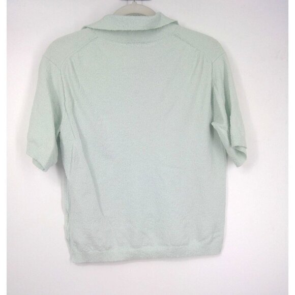 NEW Club Monaco Mint Fuzzy Cropped Polo - Picture 4 of 5